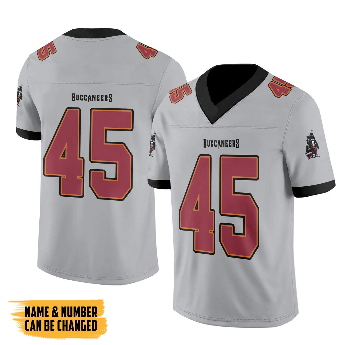 TOP NFL Tampa Bay Grey Personalized Custom Football All Over Print Jersey 3