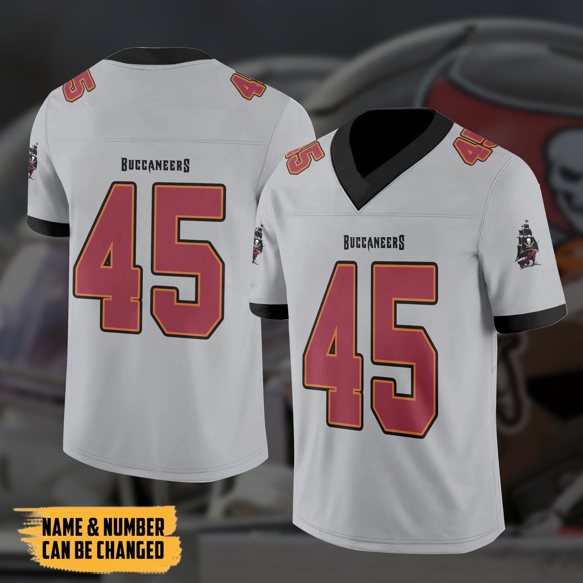 TOP NFL Tampa Bay Grey Personalized Custom Football All Over Print Jersey 4