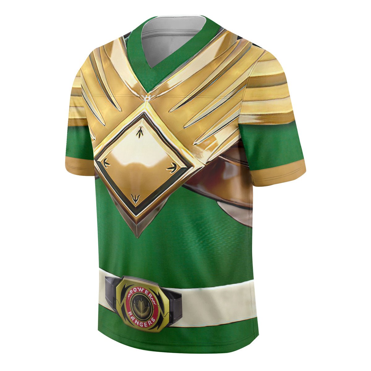 TOP Mighty Morphin Green Power Rangers Custom Football All Over Print Jersey 6