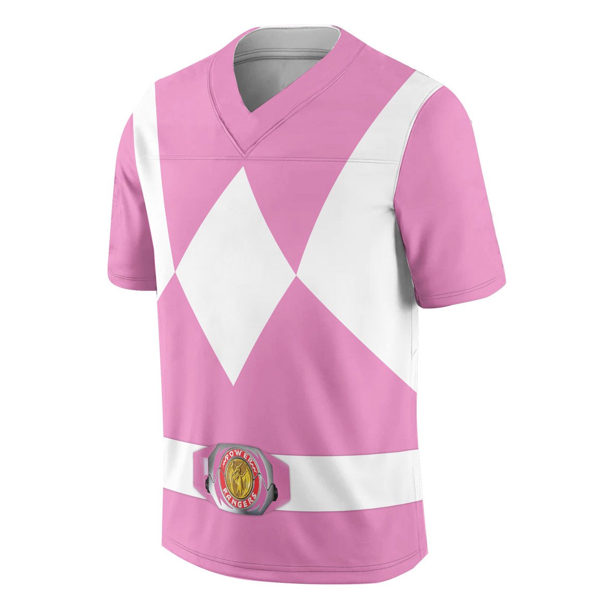 TOP Mighty Morphin Pink Power Rangers Custom Football All Over Print Jersey 1