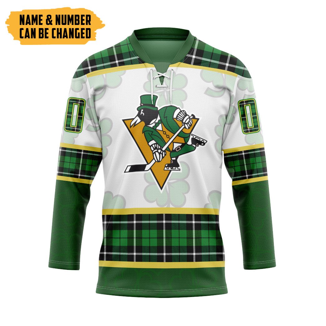 TOP Pittsburgh Penguins St Patrick Day Personalized Custom Jersey Hockey Shirt 10