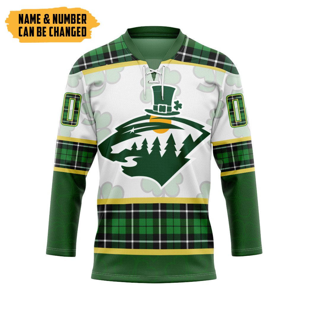 TOP Minnesota Wild St Patrick Day Personalized Custom Jersey Hockey Shirt 6