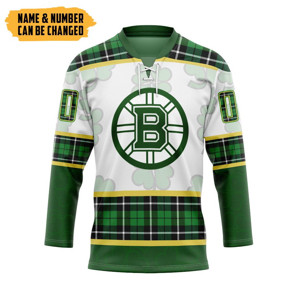 TOP Boston Bruins St Patrick Day Personalized Custom Jersey Hockey Shirt 1