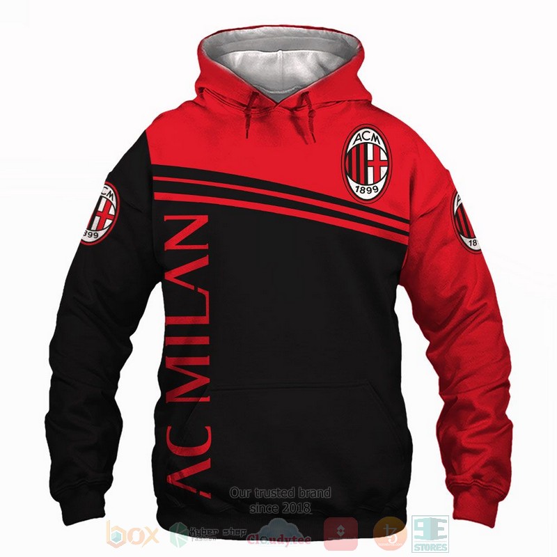 BEST AC Milan red black All Over Print 3D shirt, hoodie 48