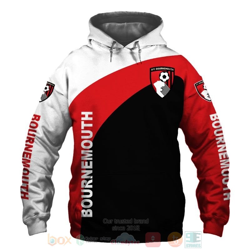 BEST AFC Bournemouth white red black All Over Print 3D shirt, hoodie 48