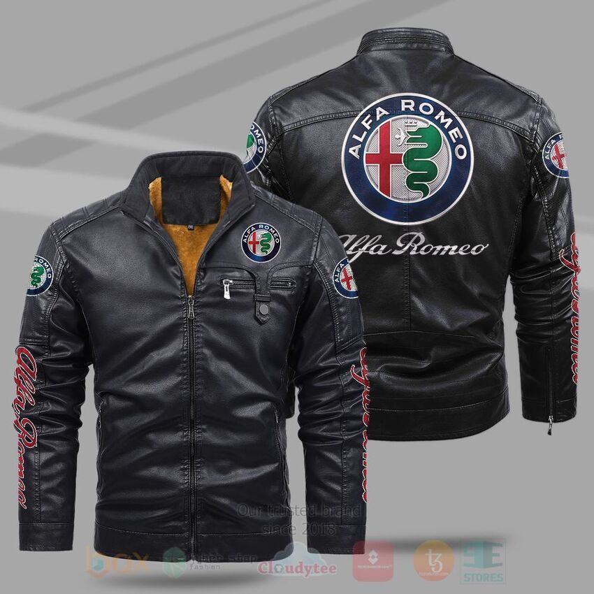 TOP Alfa Romeo Fleece 2D Leather Pu Jacket 8