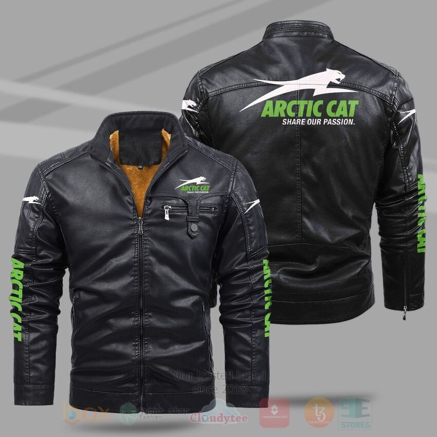 TOP Arctic Cat Fleece 2D Leather Pu Jacket 9