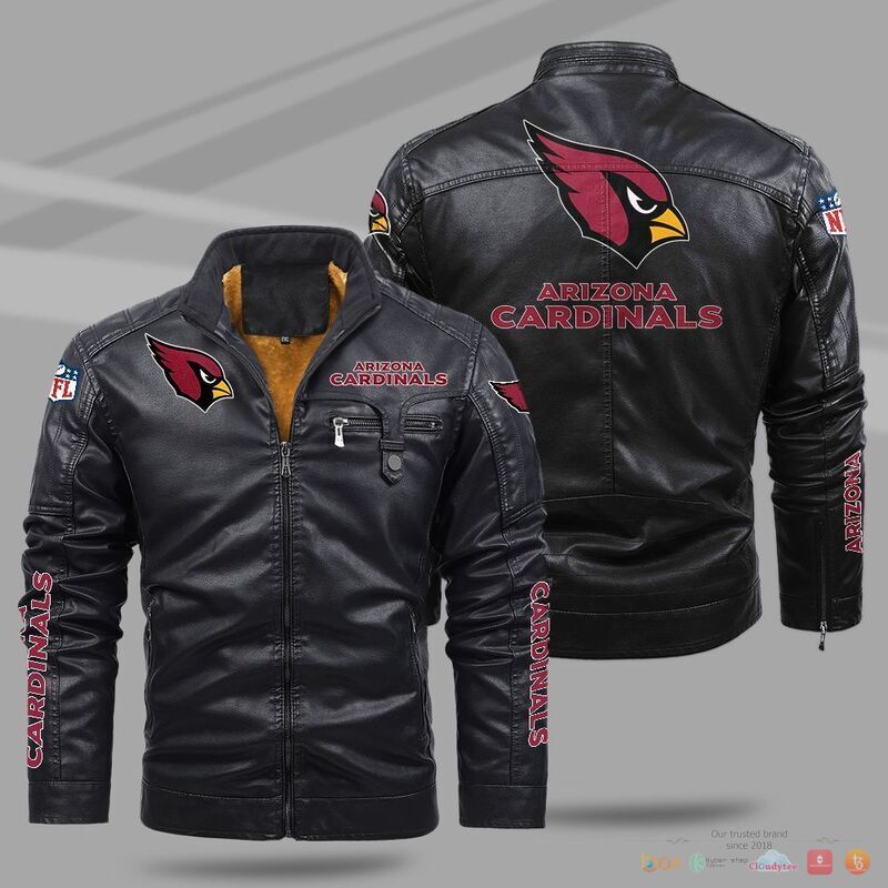 BEST Arizona Cardinals NFL Fleece Trend Leather jacket 8