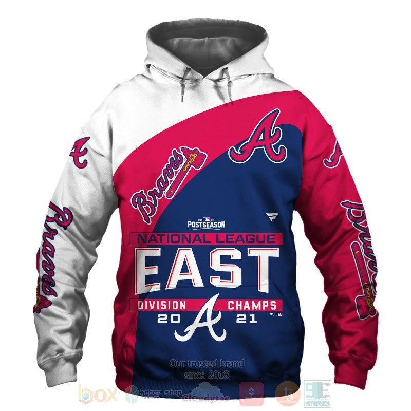 BEST Atlanta Braves NL East Division Champions 2021 white red blue All Over Print 3D shirt, hoodie 48