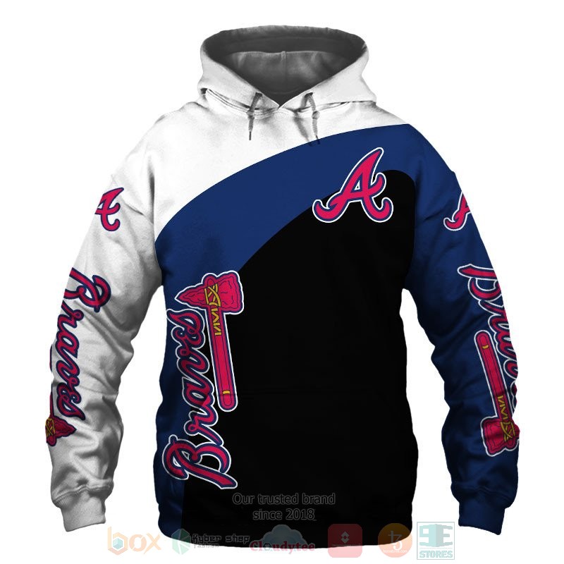 BEST Atlanta Braves white blue black All Over Print 3D shirt, hoodie 48