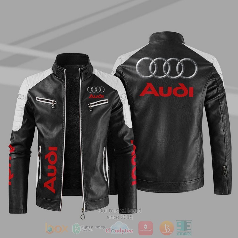 BEST Audi Block PU Leather Jacket 10