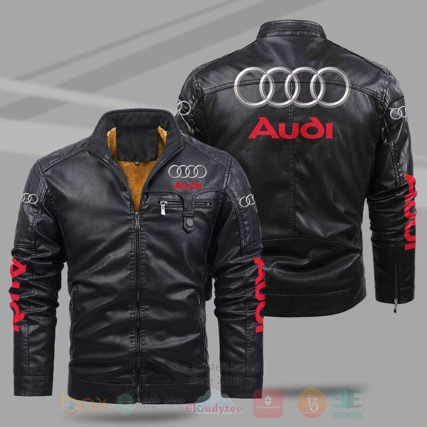TOP Audi Fleece 2D Leather Pu Jacket 8
