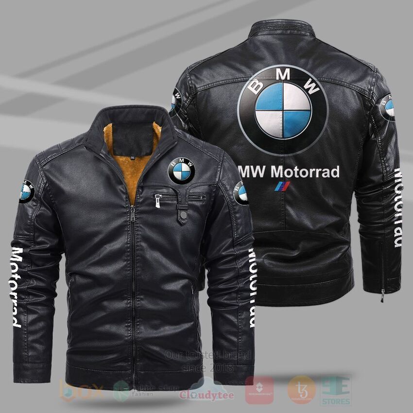 TOP BMW Motorrad Fleece 2D Leather Pu Jacket 9