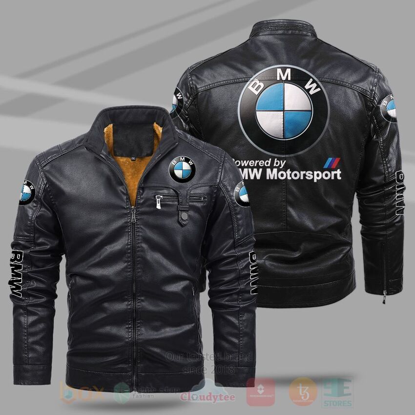 TOP BMW Motorsport Fleece 2D Leather Pu Jacket 8