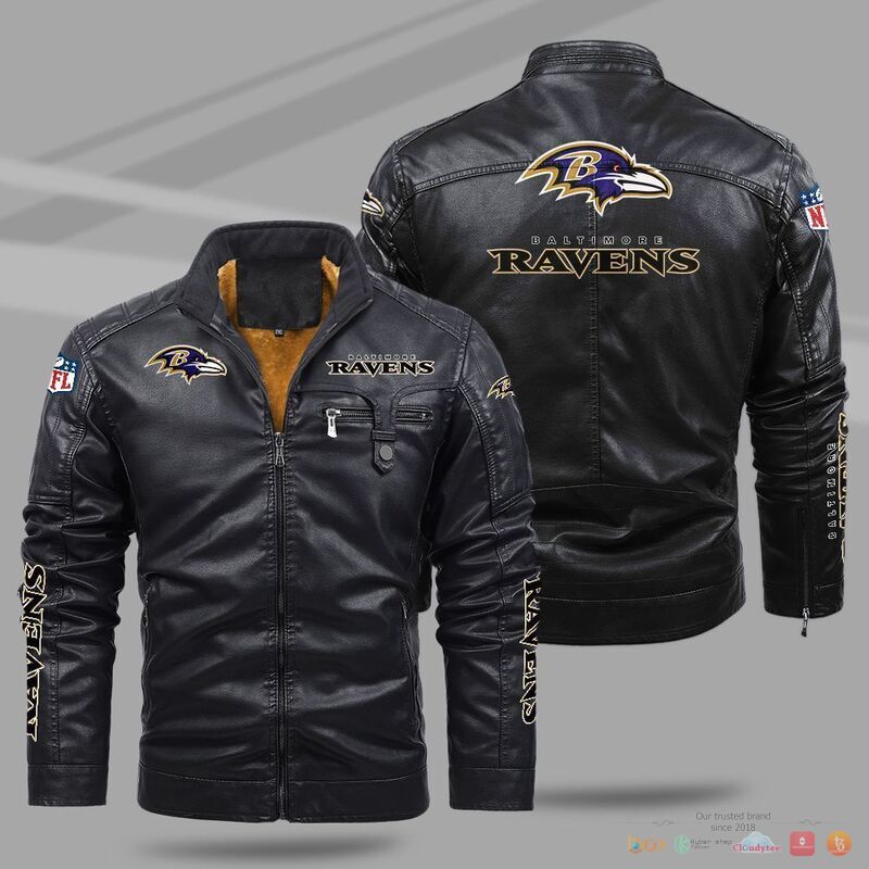 BEST Baltimore Ravens NFL Fleece Trend Leather jacket 8