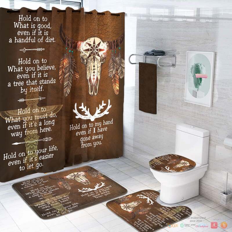 NEW Bison Feather Native American Shower Curtain Set 2