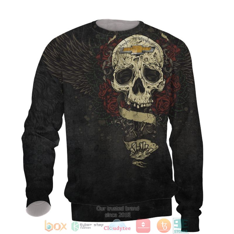 NEW Brand new design CHEVY Skull full printed shirt, hoodie 75