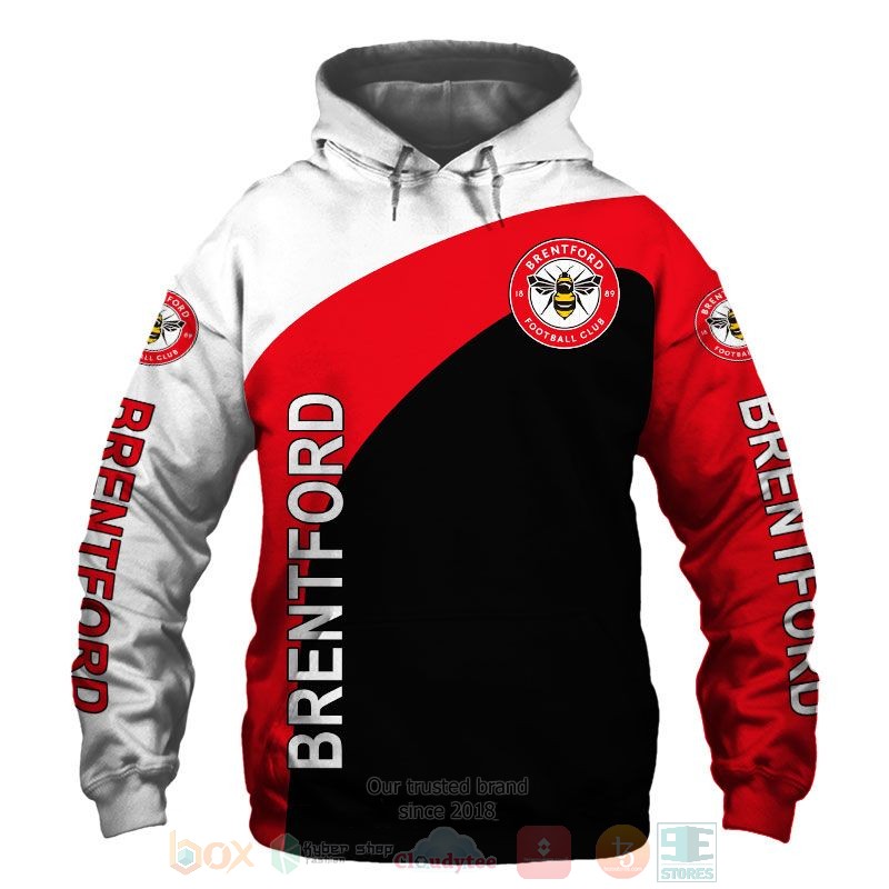 BEST Brentford FC white red black All Over Print 3D shirt, hoodie 48