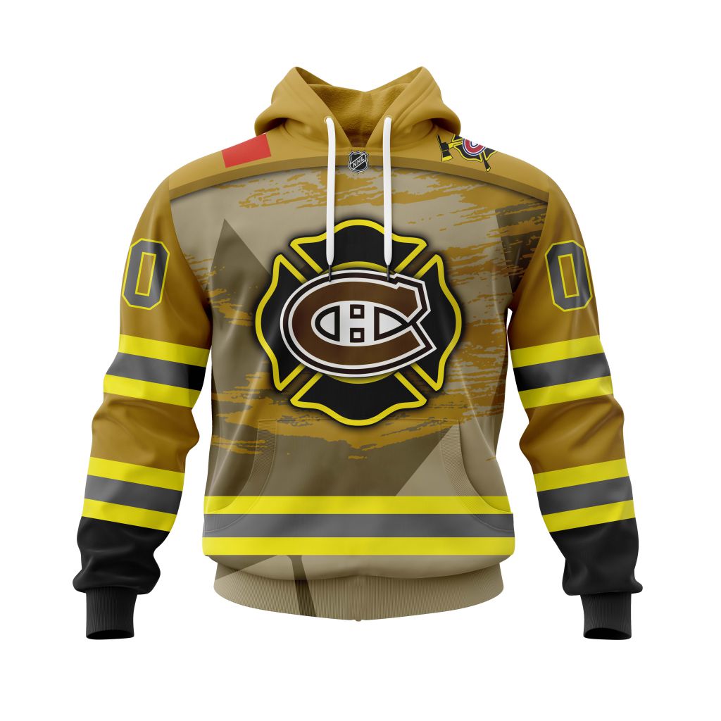 TOP NHL Montreal Canadiens Honnor Firefighter All Over Print Custom 3D Hoodie, Shirt 14