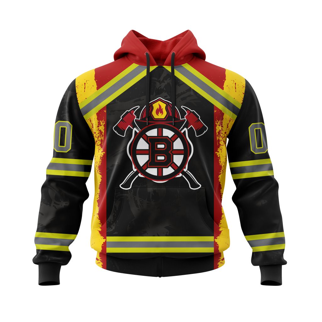 TOP NHL Boston Bruins Honnor Firefighter Black All Over Print Custom 3D Hoodie, Shirt 16