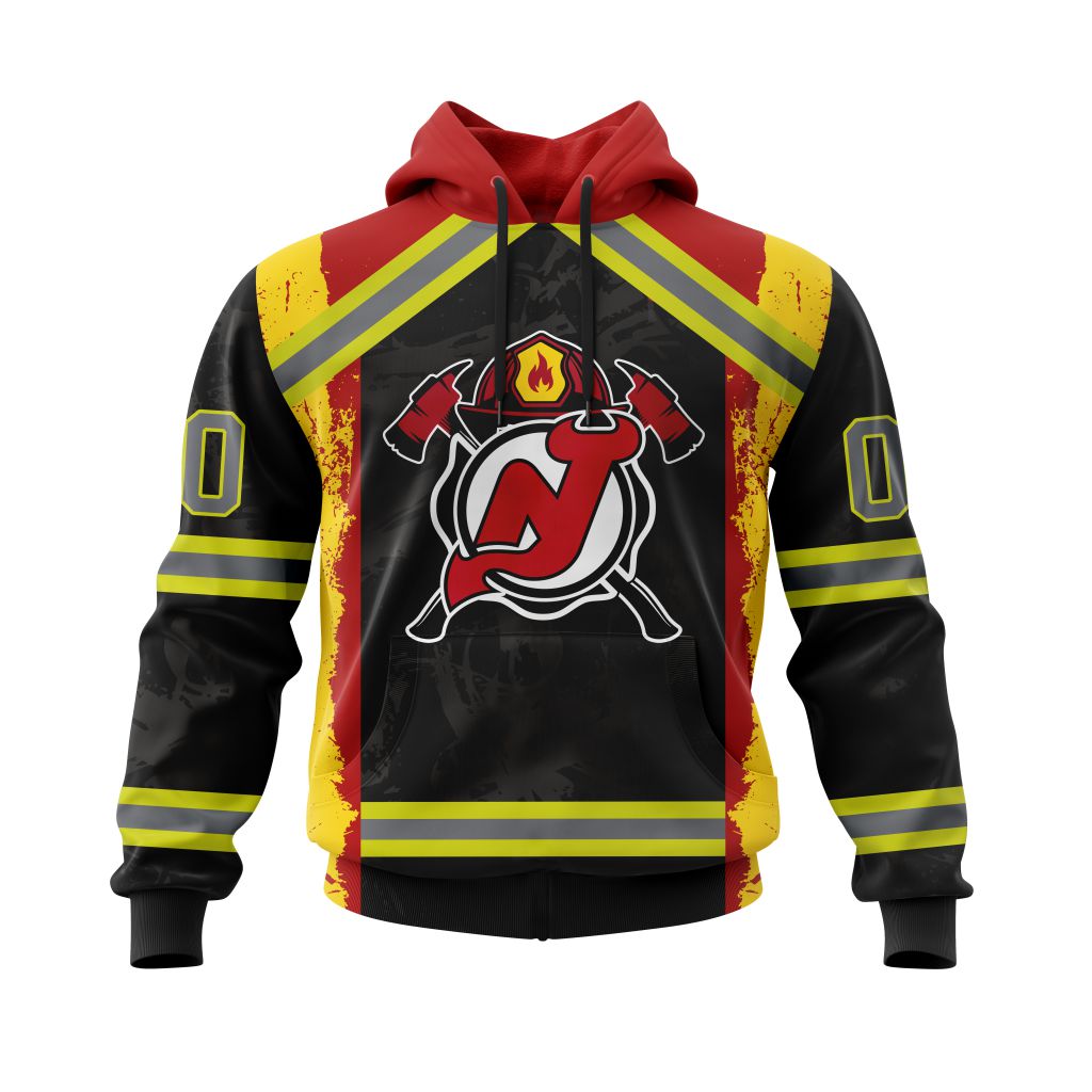TOP NHL New Jersey Devils Honnor Firefighter Black All Over Print Custom 3D Hoodie, Shirt 17