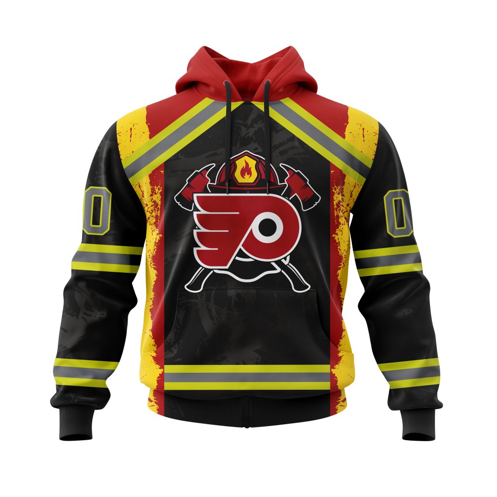TOP NHL Philadelphia Flyers Honnor Firefighter Black All Over Print Custom 3D Hoodie, Shirt 17