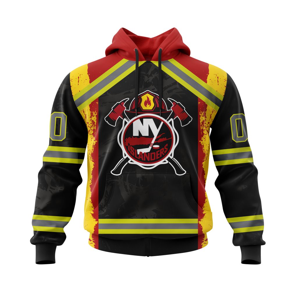 TOP NHL New York Islanders Honnor Firefighter Black All Over Print Custom 3D Hoodie, Shirt 15