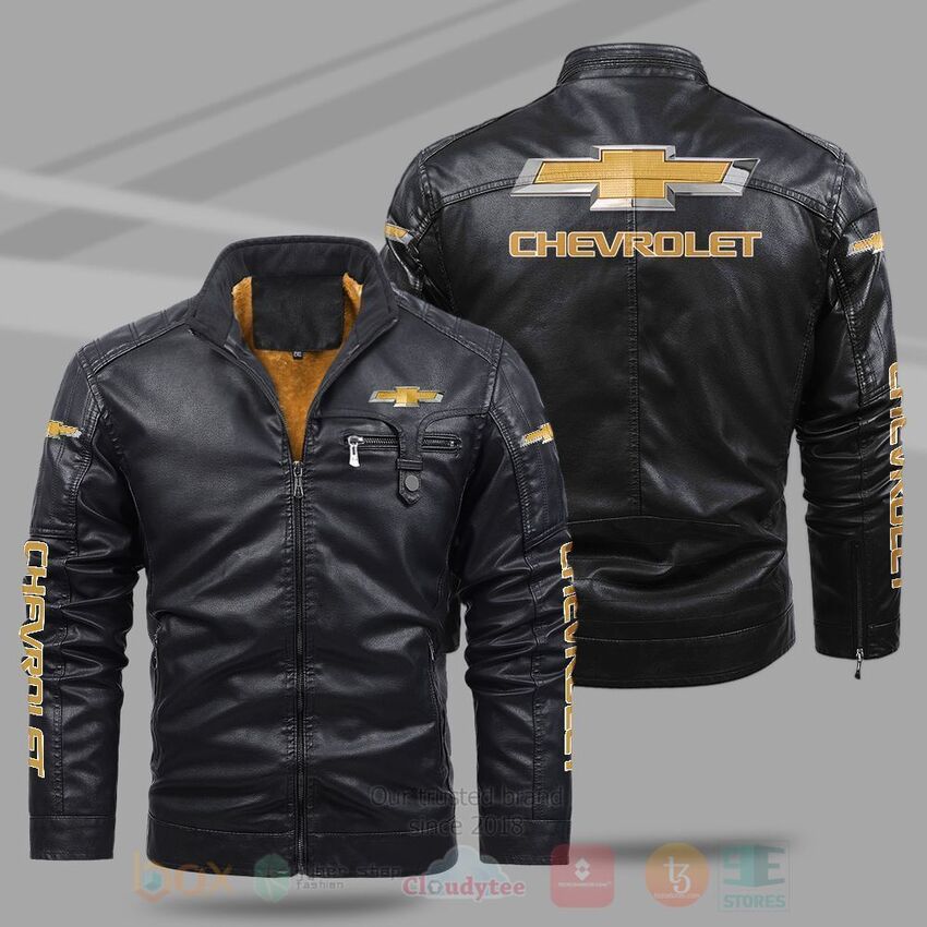 TOP Chevrolet Fleece 2D Leather Pu Jacket 8