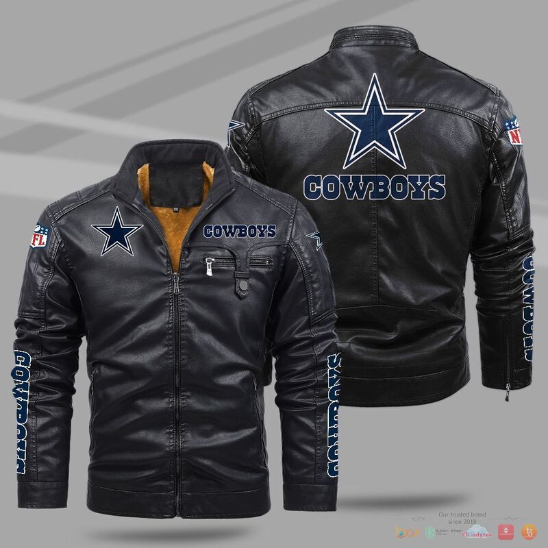 BEST Dallas Cowboys NFL Fleece Trend Leather jacket 9