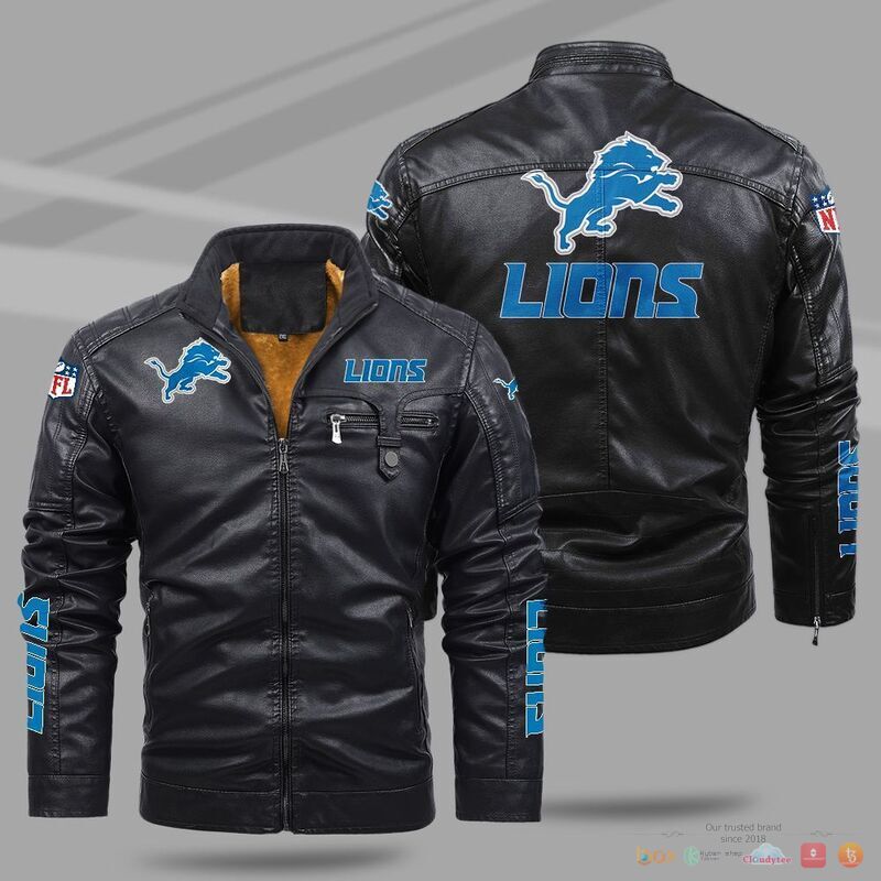 BEST Detroit Lions NFL Fleece Trend Leather jacket 9