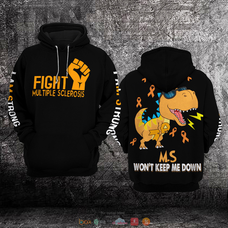 BEST Dinosaurs Fight Multiple Sclerosis Awareness all over print 3D hoodie 3