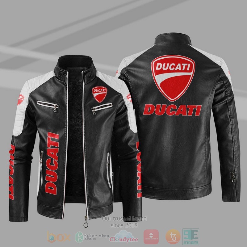 BEST Ducati Block PU Leather Jacket 10