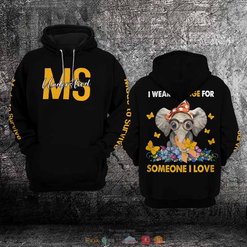 BEST Elephant MS Understood Multiple Sclerosis Awareness all over print 3D hoodie 3