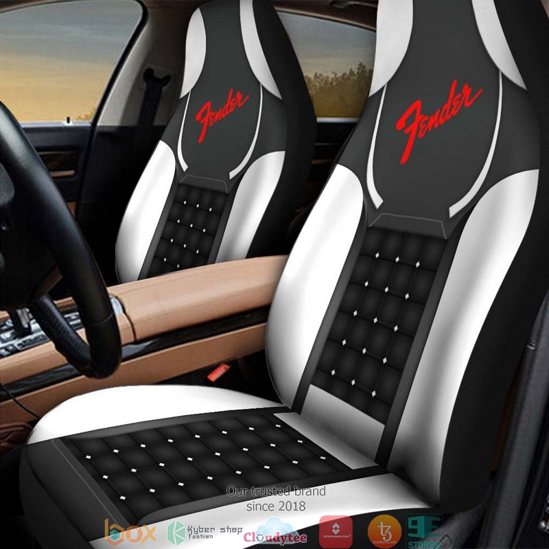 NEW Fender Black White Red Car Seat Covers 3