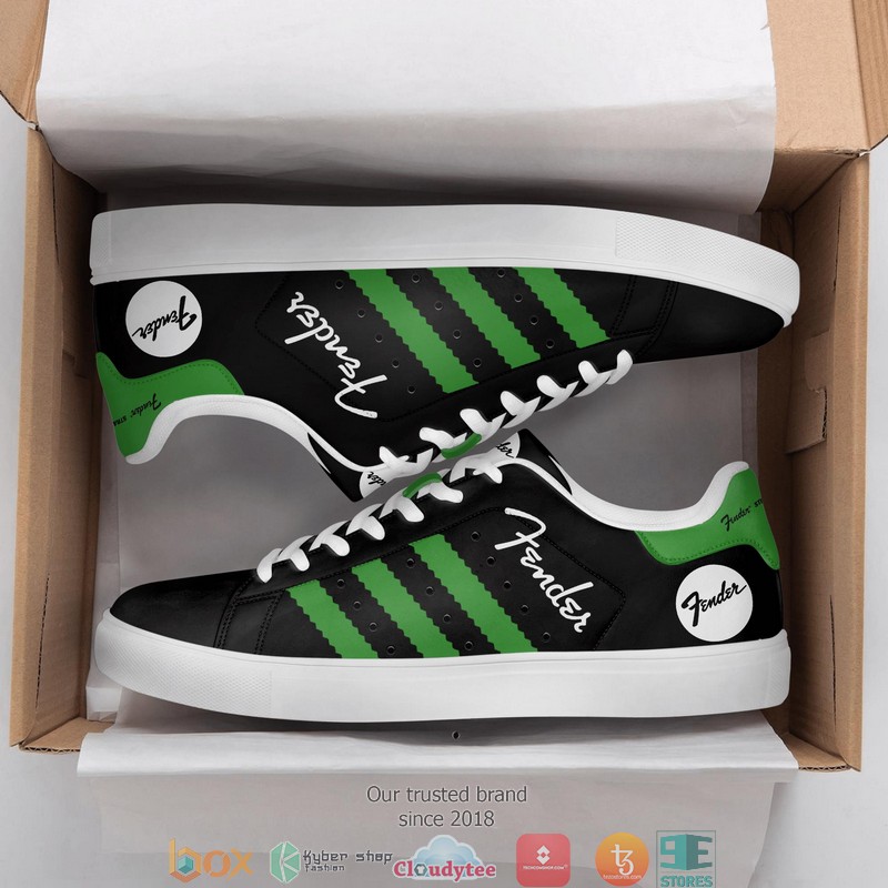 HOT Fender Black and Green Adidas Stan Smith Low top shoes 5