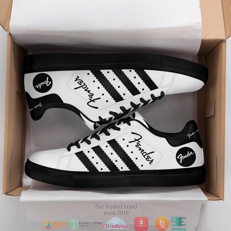 HOT Fender Black and White Adidas Stan Smith Low top shoes 10