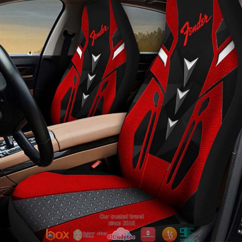 NEW Fender Dark Red Black Car Seat Covers 2