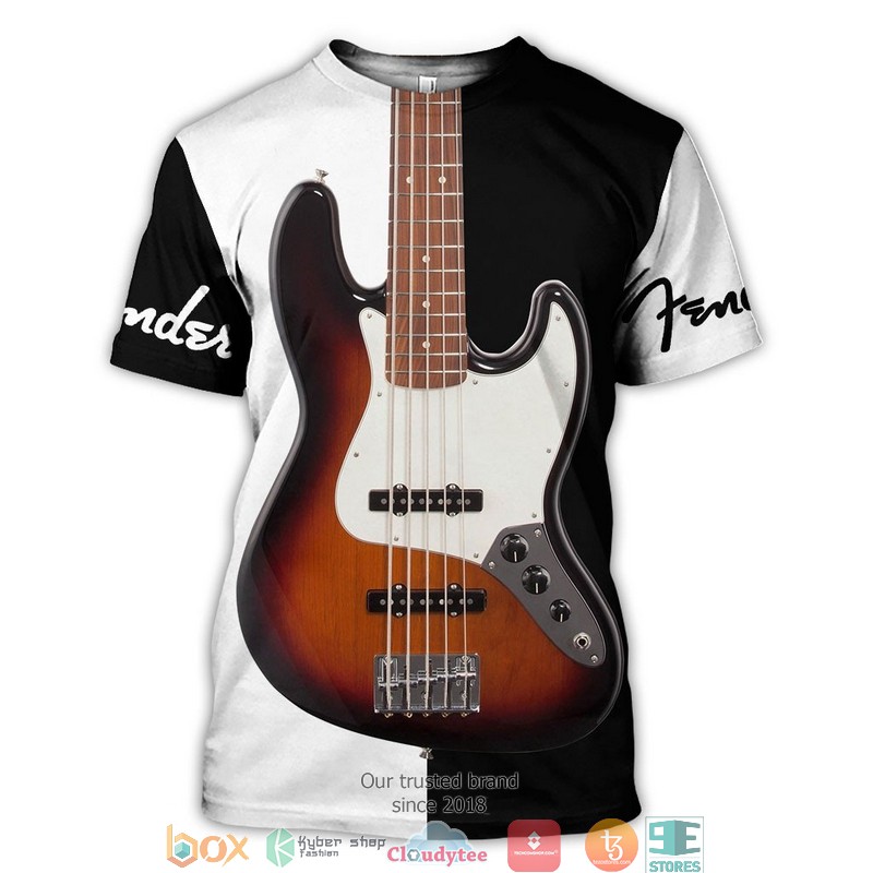 NEW Fender Guitar Black and White 3d shirt, hoodie 6