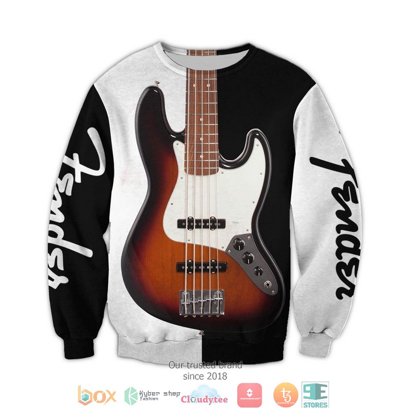 NEW Fender Guitar Black and White 3d shirt, hoodie 7