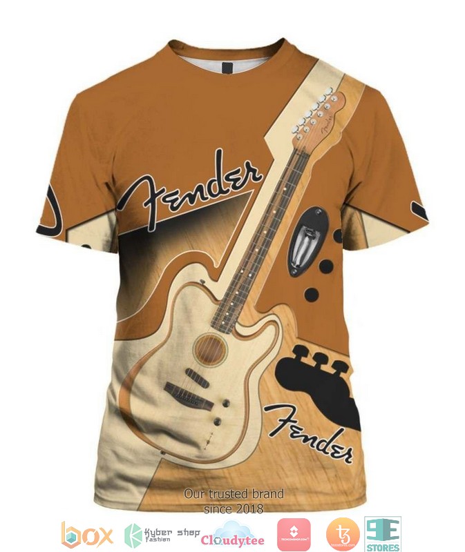 NEW Fender Guitar Brown 3d shirt, hoodie 7