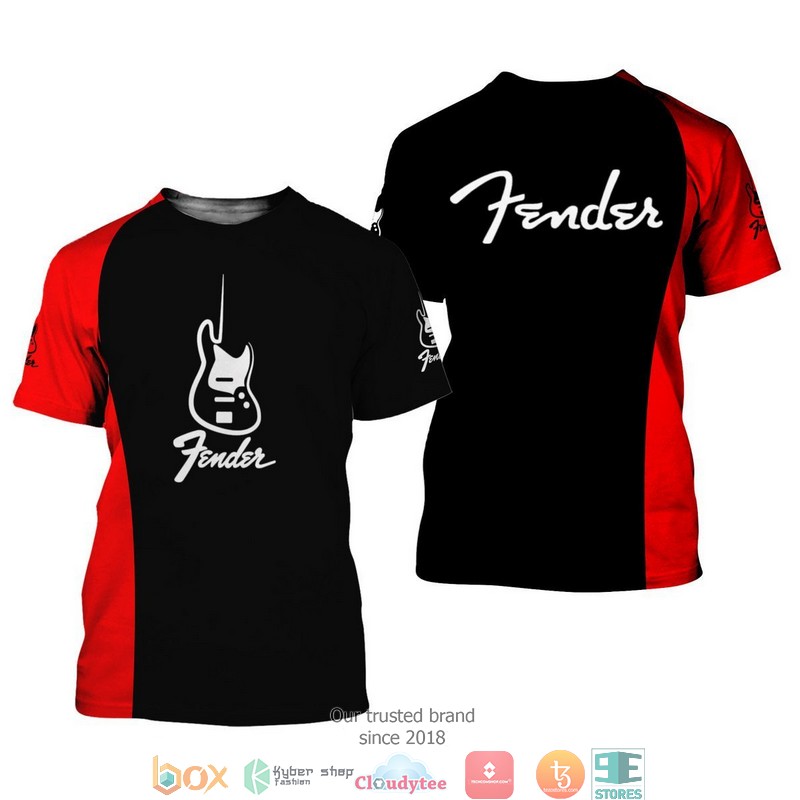 NEW Fender Mini Guitar Black Red 3d shirt, hoodie 3 NEW Fender Mini Guitar Black Red 3d shirt, hoodie - Image 3