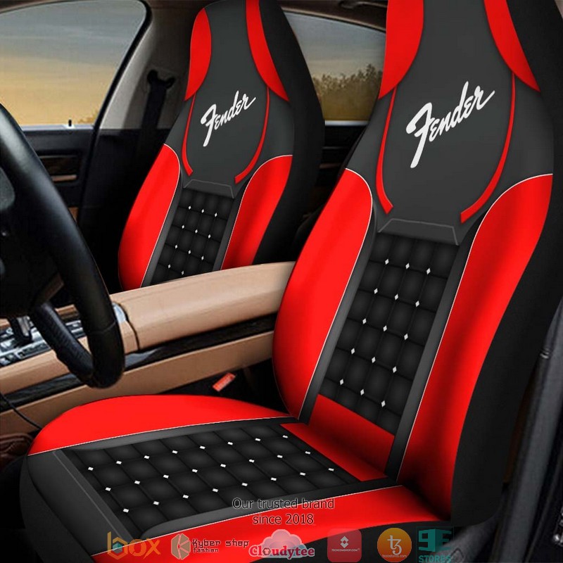 NEW Fender Red Black Car Seat Covers 2