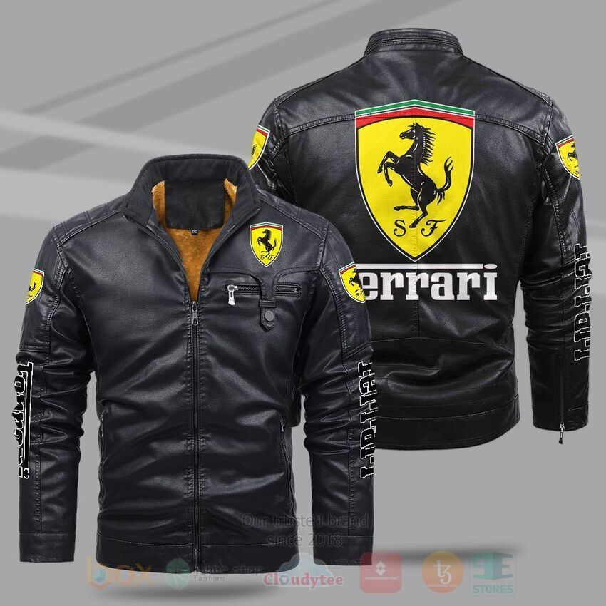 TOP Ferrari Fleece 2D Leather Pu Jacket 9