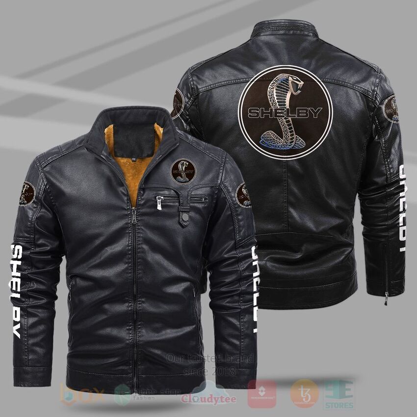 TOP Ford Shelby Fleece 2D Leather Pu Jacket 8