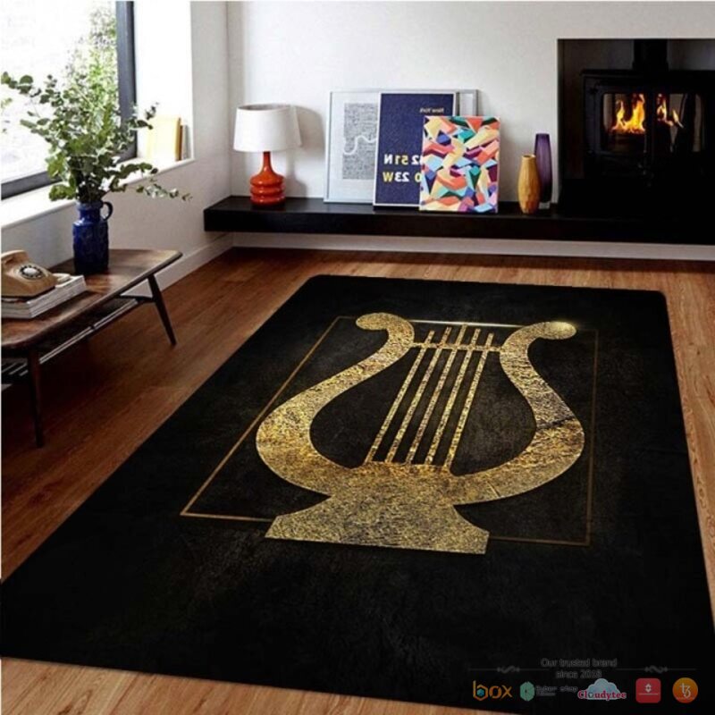 HOT Gold Music Carpet Rug 3