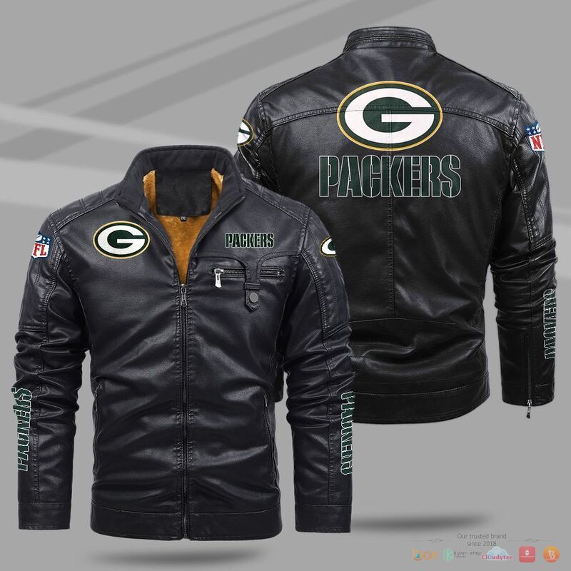 BEST Green Bay Packers NFL Fleece Trend Leather jacket 8
