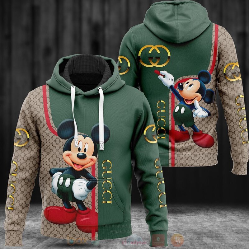 TOP Gucci Mickey Mouse Green 3D All Over Print T-Shirt, Hoodie Hoodie, Shirt 8