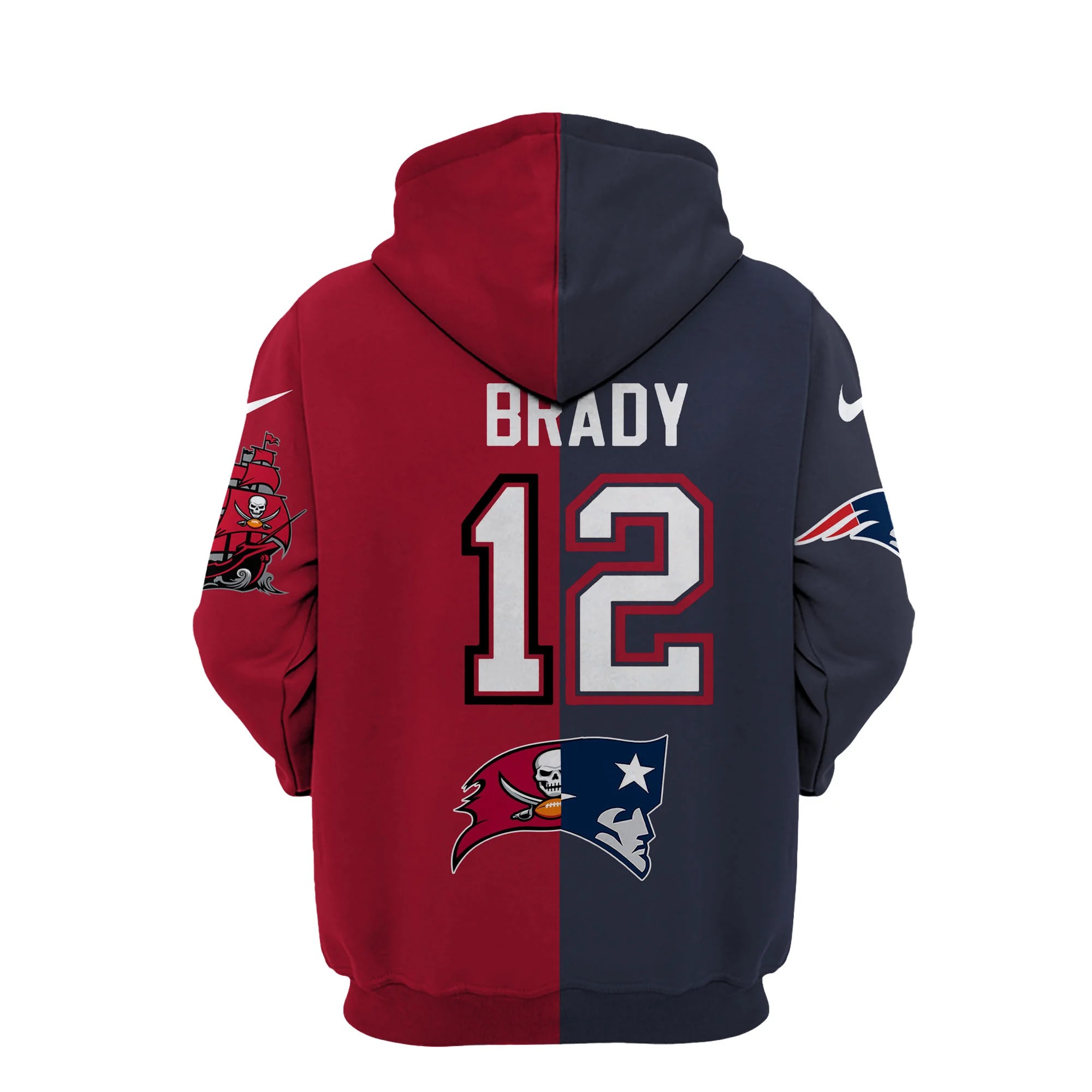 TOP Tom Brady Tampa Bay Buccaneers and New England Patriots 3D Hoodie 3 TOP Tom Brady Tampa Bay Buccaneers and New England Patriots 3D Hoodie - Image 3