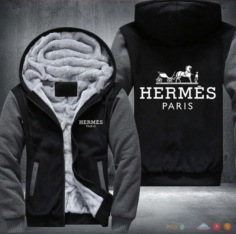 HOT Hermes Paris Fleece Hoodie 9
