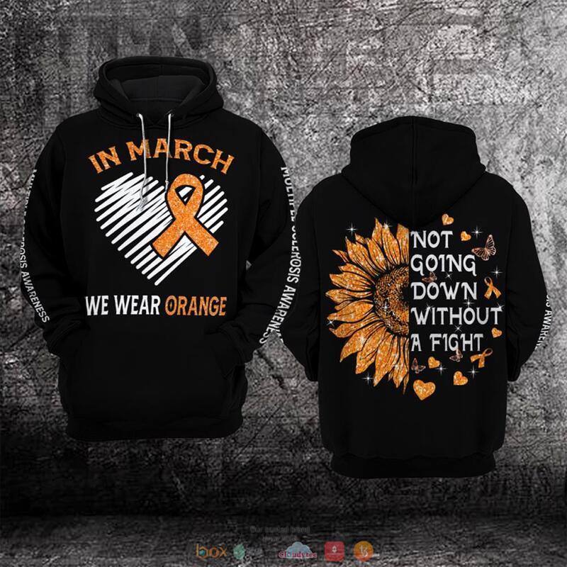 BEST In march we wear orange Multiple Sclerosis Awareness all over print 3D hoodie 3